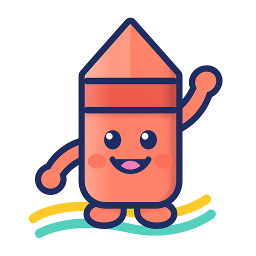 Squiggle, the Squiggleworks crayon, waving