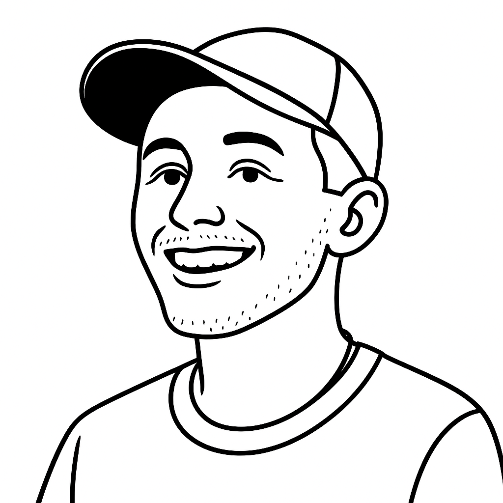 Colouring-page portrait of Alex