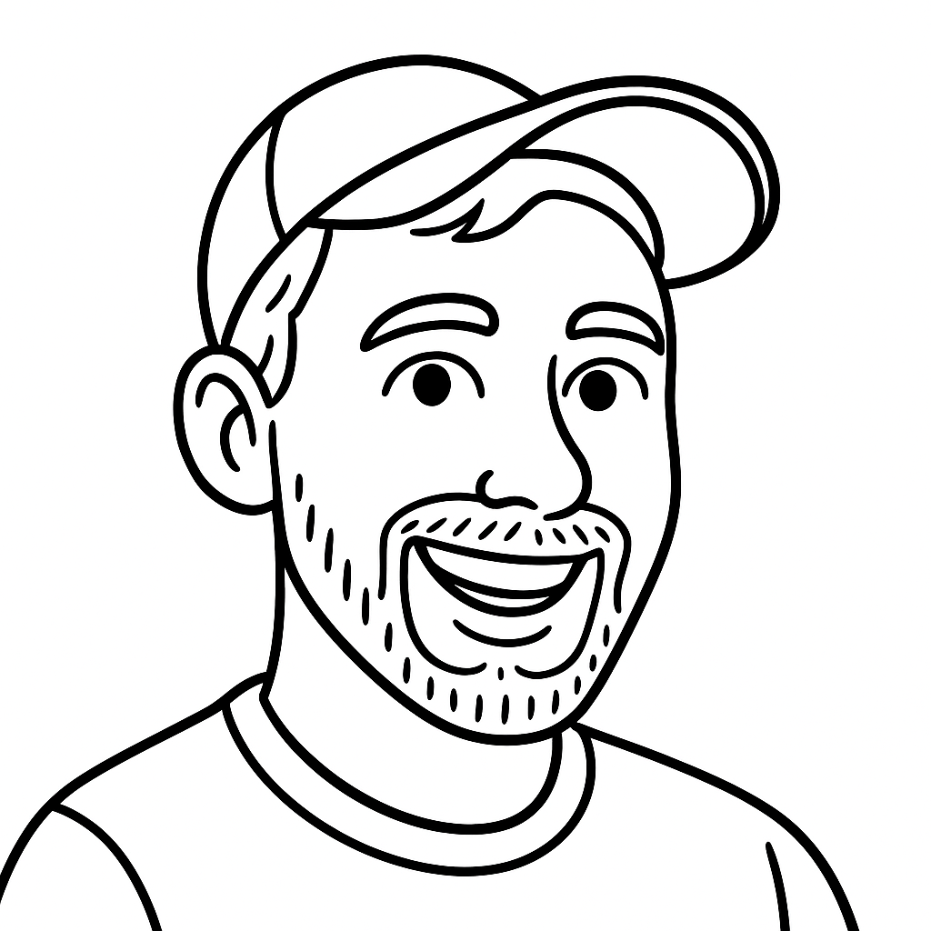 Colouring-page portrait of Connor